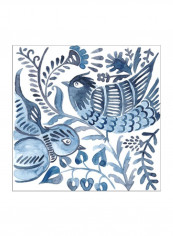 Indigo Ornament III Wall Poster White/Blue/Grey 65x65x3.5centimeter
