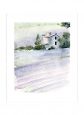 Lavender Fields II Wall Poster Green/Blue/Grey 80x85x3.5centimeter