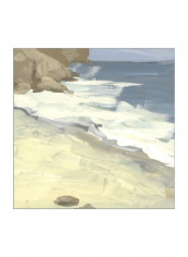 Oceanside II Wall Poster Beige/Blue/White 80x80x3.5centimeter