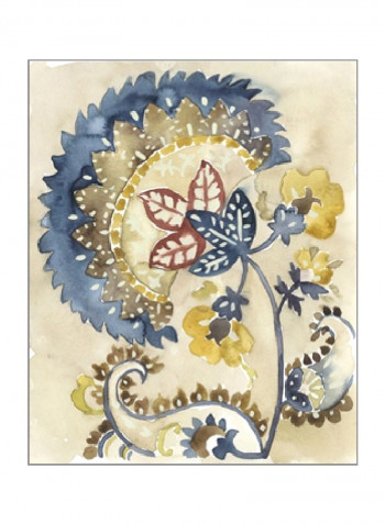 Paisley Path II Poster Blue/Yellow/Red 80x85x3.5centimeter