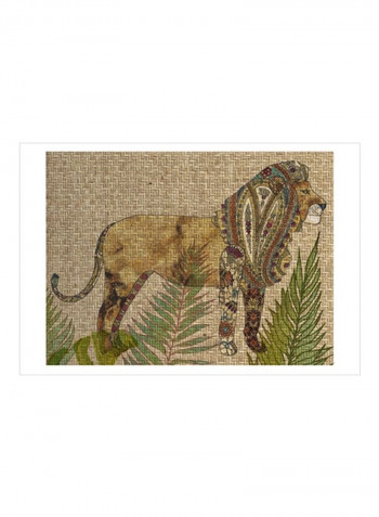 Rattan Jungle I Wall Poster Beige/Brown/Green 80x75x3.5centimeter