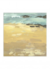 Wave Impression I Wall Poster Beige/Blue/Grey 80x80x3.5centimeter