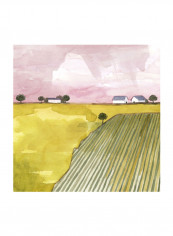 Blush Hour I Wall Poster Yellow/Pink/Grey 80x80x3.5centimeter