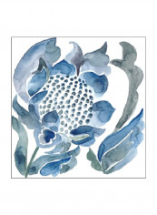 Indigo Ornament VII Wall Poster White/Blue/Grey 65x65x3.5centimeter