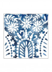 Indigo Ornament VIII Wall Poster White/Blue 65x65x3.5centimeter