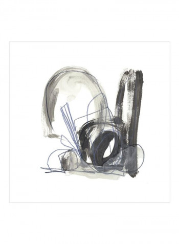 Insho VII Wall Poster Grey/Beige/Blue 75x75x3.5centimeter