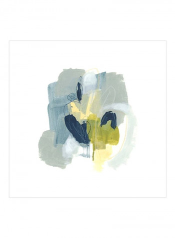 Water Motion III Wall Poster White/Grey/Blue 80x80x3.5centimeter
