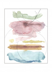 Desert Series I Wall Poster Pink/Brown/Blue 80x85x3.5centimeter