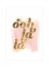 La Vie I Wall Poster White/Pink/Gold 75x80x3.5centimeter