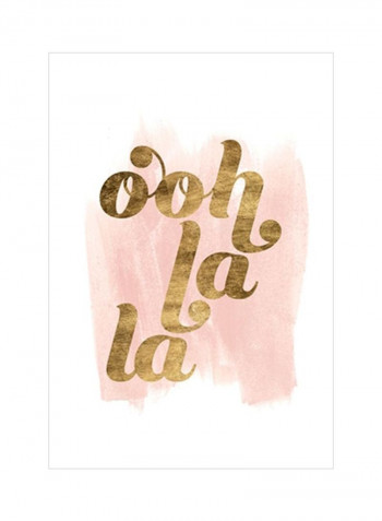 La Vie I Wall Poster White/Pink/Gold 75x80x3.5centimeter