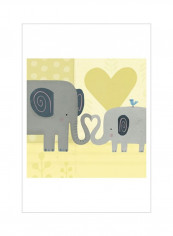 Mama And Me III Wall Poster Yellow/Grey/Blue 75x75x3.46centimeter