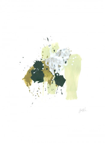 Midori IV Wall Poster Beige/Green/White 65x65x3.5centimeter