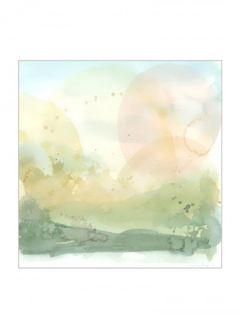 Setting Sun III Wall Poster Green/Blue/Beige 80x80x3.5centimeter