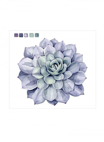 Succulent Swatches III Wall Poster Purple/Green/White 80x80x3.5centimeter