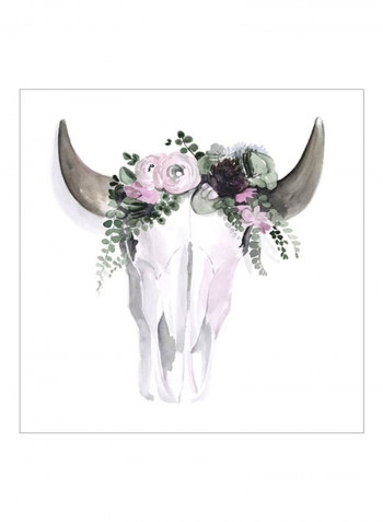 Bohemian Horns I Poster Pink/Grey/White 80x80x3.5centimeter