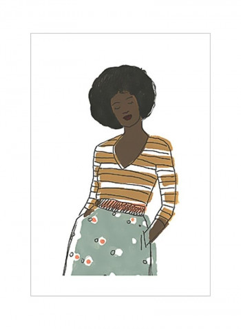 Fashion Vignette II Poster Brown/Black/Green 75x80x3.5centimeter