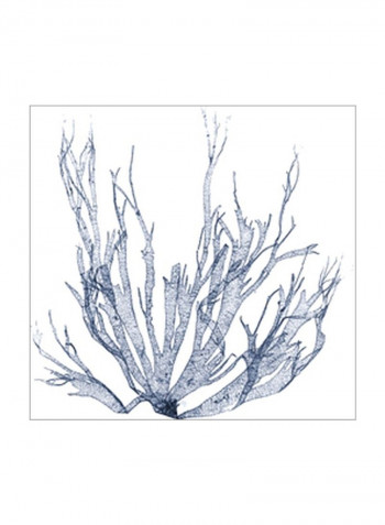 Navy Seaweed IV Wall Poster Blue 80x80x3.5centimeter