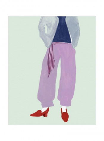 Standing Figure I Wall Poster Grey/Blue/Purple 80x3.5x85centimeter