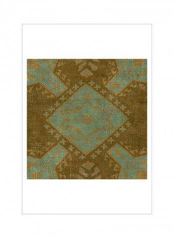 Western Weave I Wall Poster Brown/Green/Gold 75x75x3.5centimeter