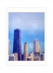 Chi Town II Wall Poster Blue/Beige/White 75x80x3.5centimeter