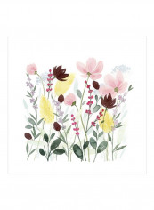 May Posy I Wall Poster Pink/Yellow/Green 80x80x3.5centimeter