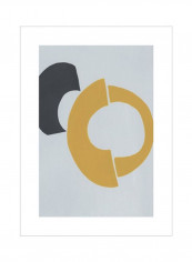 Quaternary Trilogy II Wall Poster Grey/Black/Yellow 75x80x3.5centimeter
