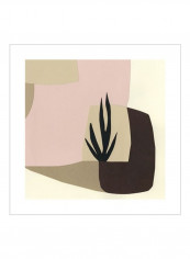 Tinted Dimensions I Wall Poster Pink/Beige/Black 80x80x3.5centimeter