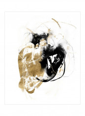 Black And Gold Splash III Wall Poster Gold/Black 80x85x3.5centimeter