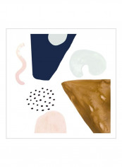 Double Scoop IV Wall Poster Beige/Blue/Pink 80x80x3.5centimeter