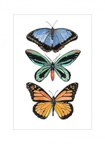Falling From II Wall Poster Green/Blue/Yellow 75x80x3.5centimeter