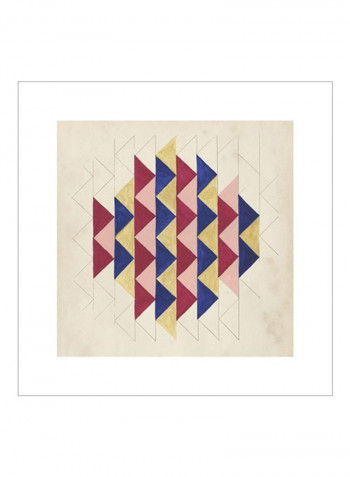 Geometric Pattern Play IV Wall Poster Blue/Red/Yellow 80x80x3.5centimeter