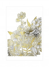 Gilded Wildflower Tangle III Wall Poster Beige/White 75x80x3.5centimeter