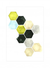 Hazed Honeycomb II Wall Poster Multicolour 75x80x3.5centimeter