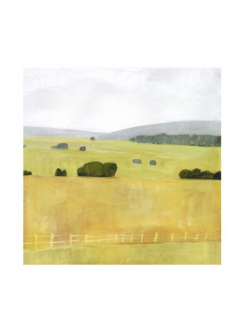Soft Fieldscape I Poster Green/Grey 80x80x3.5centimeter