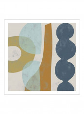 Span II Wall Poster Blue/Beige/Pink 80x80 3.5centimeter