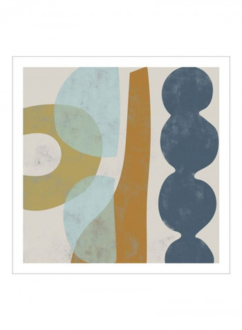 Span II Wall Poster Blue/Beige/Pink 80x80 3.5centimeter