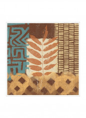 Tribal Life II Wall Poster Brown/Beige/Blue 85x95x3.5centimeter