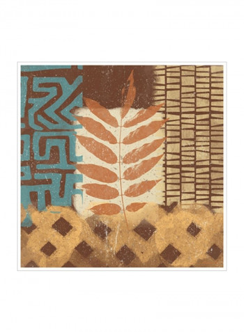 Tribal Life II Wall Poster Brown/Beige/Blue 85x95x3.5centimeter