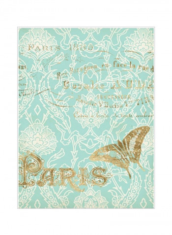 Paris In Gold III Wall Poster Blue/Gold 75x80x3.5centimeter