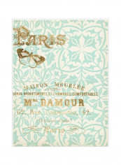 Paris In Gold IV Wall Poster Blue/Gold 75x80x3.5centimeter
