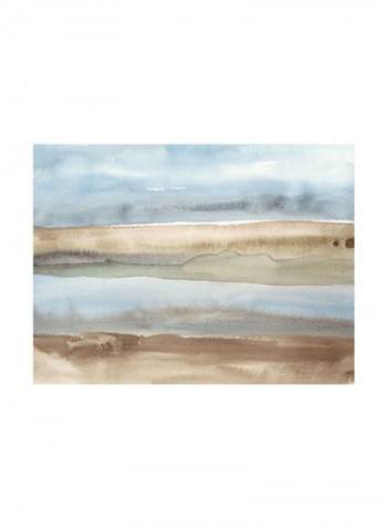 Plein Air Riverscape II Wall Poster Beige/Blue/White 80x75x3.5centimeter