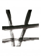 Linear Expression VI Wall Poster Black/White 65x65x3.5centimeter