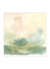 Setting Sun I Wall Poster Beige/Green/White 80x80x3.5centimeter