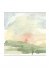 Setting Sun II Wall Poster Beige/Green/Grey 80x80x3.5centimeter