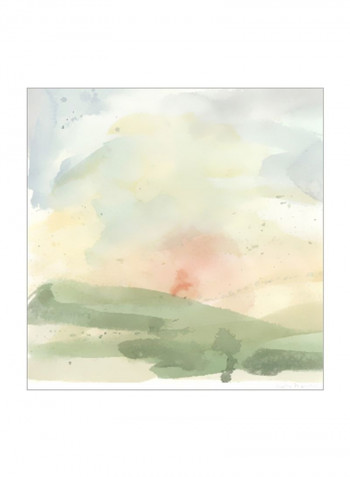 Setting Sun II Wall Poster Beige/Green/Grey 80x80x3.5centimeter