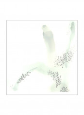 Wave Form IV Wall Poster White/Green/Black 75x75x3.5centimeter