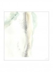Wave Form VII Wall Poster White/Green/Grey 75x75x3.5centimeter