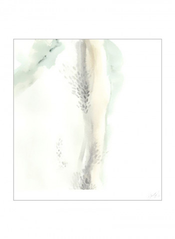 Wave Form VII Wall Poster White/Green/Grey 75x75x3.5centimeter