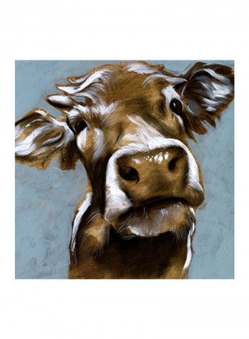 Cow Kisses I Poster Brown/White 80x80x3.5centimeter