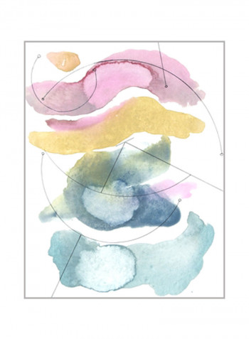 Desert Series VII Wall Poster Pink/Yellow/Blue 80x85x3.5centimeter